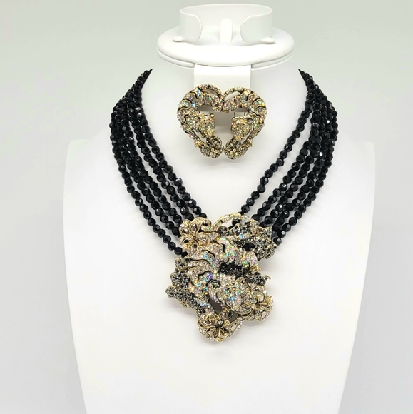 Heidi Daus Year of the Tiger Aurora Borealis Swarovski Crystal Tiger Jewelry Set - Picture 8 of 14
